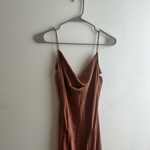 Rare LPA Bias Cut Silk Dress 73 in Bronze